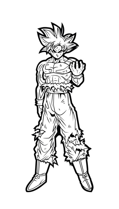 Goku Ultra Instinct Coloring Pages Hd Png Download Is