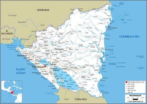 Nicaragua Road Wall Map By Graphiogre Mapsales