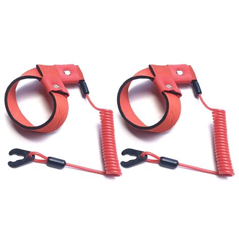 universal boat engine emergency stop tether cord 2pcs stop kill safety lanyards marine fall