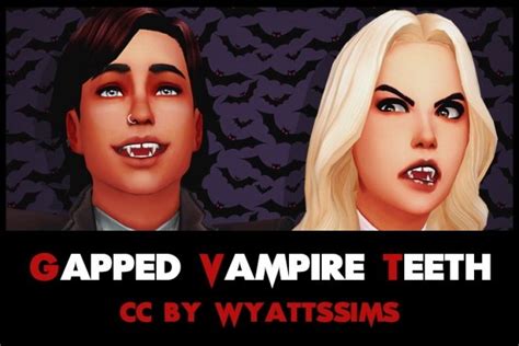 Gapped Vampire Teeth At Wyatts Sims • Sims 4 Updates Sims The Sims 4