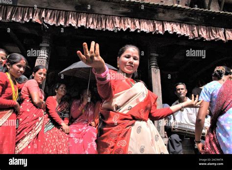 Nepal Bhaktapur Hartalika Teej The Most Important Women S Festival In The Hindu World Stock