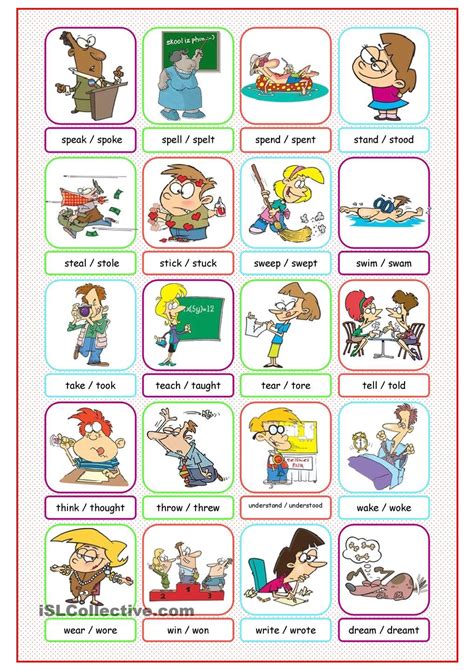 Irregular Verbs Picture Dictionary2 Verbos Para Niños Verbos