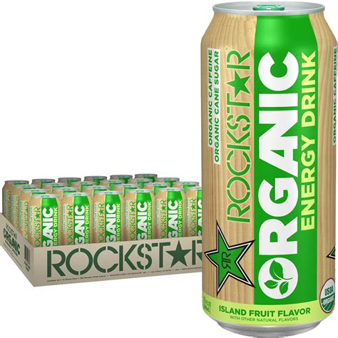 Cans Rockstar Organic Energy Drink Island Fruit Flavor Fl Oz Walmart Com