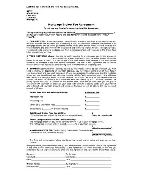 Mortgage Broker Fee Form Fill Out And Sign Printable PDF Template