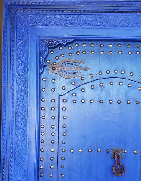 Harem Sultan Blue Extra Large Palace Door Hand Carved Trim Indoor