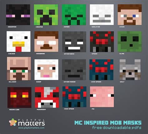 If You Are Having A Minecraft Party Download These Mob Masks 19 To