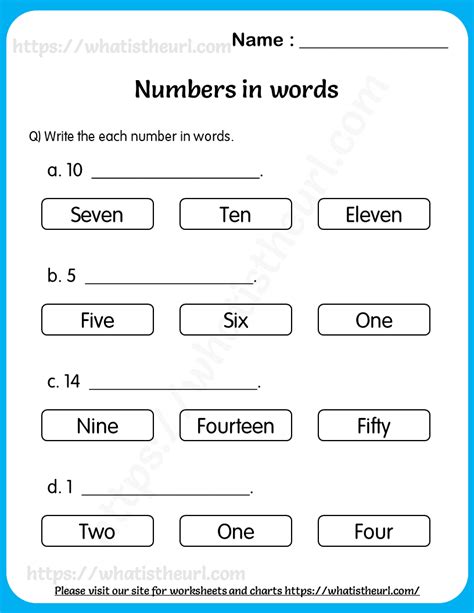 Writing Numbers With Words Worksheets