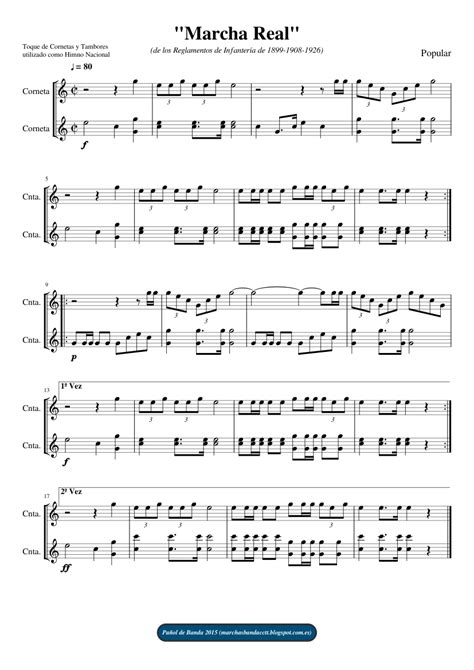 La práctica de la marcha atlética aparece documentada por primera vez en la inglaterra de finales del siglo xviii, 1 donde se hace popular. "Marcha Real" sheet music for Trumpet download free in PDF ...