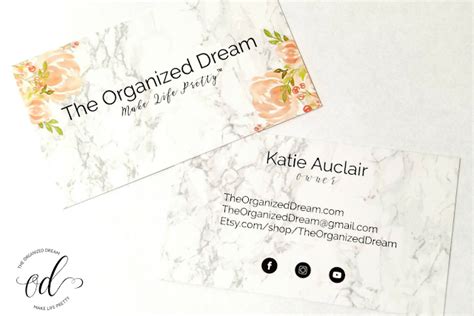 The customization options available give you the power to create business cards that set you apart from the competition. Creating Your Own Business Cards • The Organized Dream