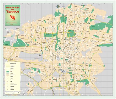 Detailed Road Map Of Tehran City Tehran City Detailed Road Map