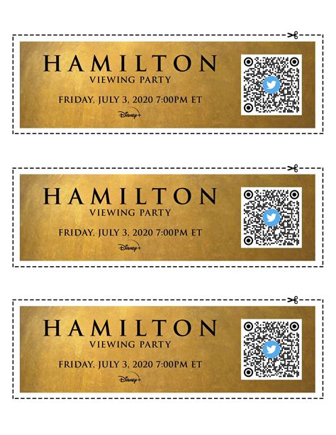Printable Fake Hamilton Tickets Free
