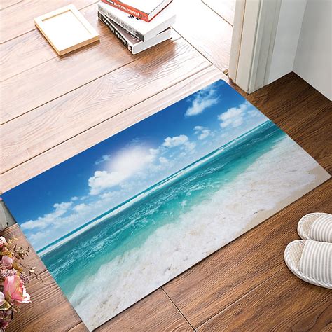 Buy Beach Ocean Theme Door Mats Rug Wavy Ocean Surface