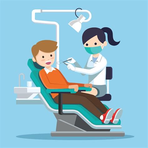 Dentista Doctor Examinando Paciente Vector Premium