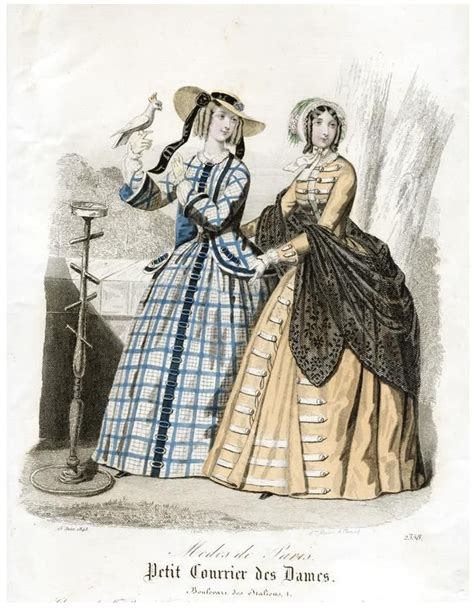 Victorian Fashion Plate 1848 Fashion Illustration Vintage