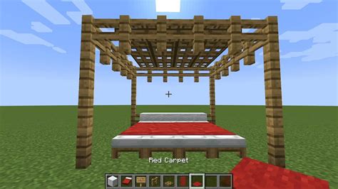 How To Make An Easy Minecraft Canopy Bed2021 1181 Tutorial Youtube