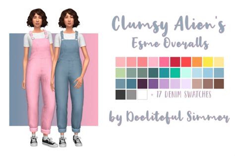 Clumsyaliens Esme Overall Recolors At Deeliteful Simmer Sims 4 Updates