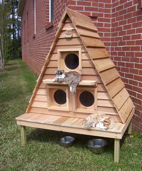 Triplex Cat House Cat House Plans Outdoor Cat House Outside Cat House