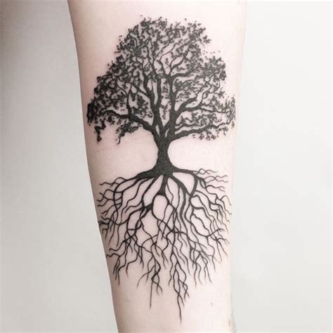 Oak Tree And Roots 🍃🍂 Tattoo Newtattoo Tree Treetattoo
