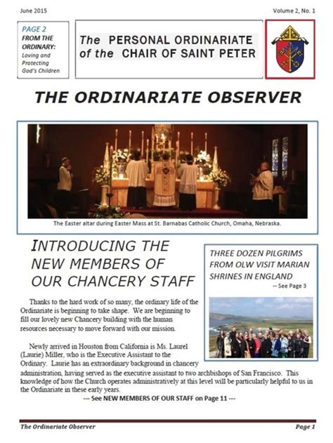 Ordinariate of our lady of the southern cross. The Ordinariate Observer | Personal Ordinariate of the ...