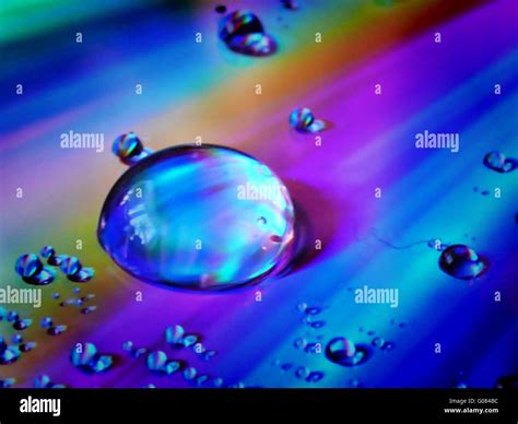 Colorful Water Drops Stock Photo Alamy