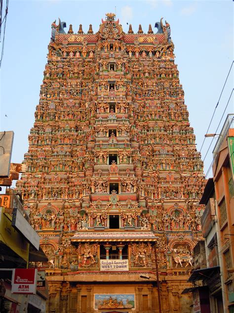 Meenakshi Temple Towergopuram Madurai Temple Pictures Temple