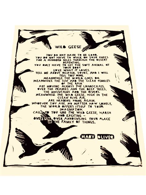 Wild Geese By Mary Oliver Mary Oliver Poem Literary Art Etsy