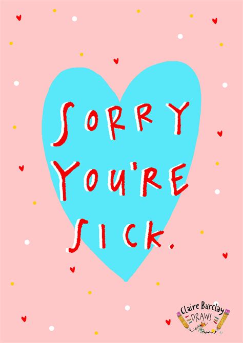 Sorry Youre Sick Greetings Card Claire Barclay Draws