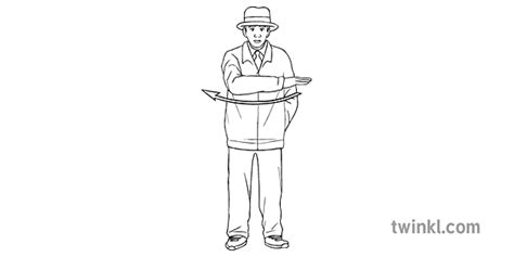 Four 4 Cricket Umpire Hand Signals Ks3 Black And White Illustration