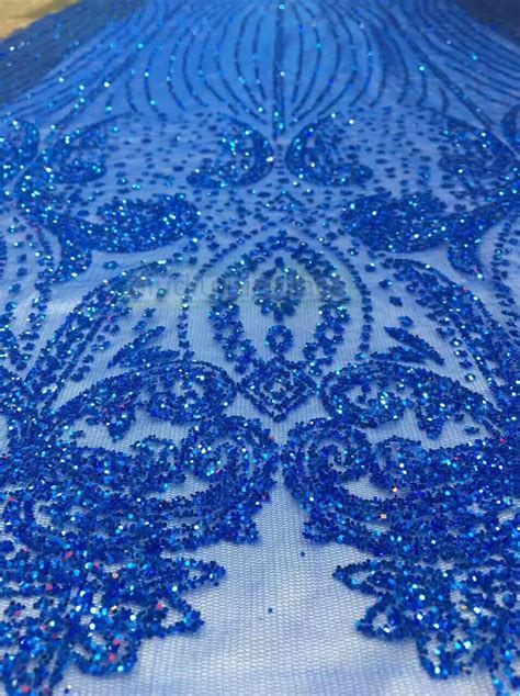 Beautiful French Net Lace Diudiu 41542 With Glued Glitter Hot Sale