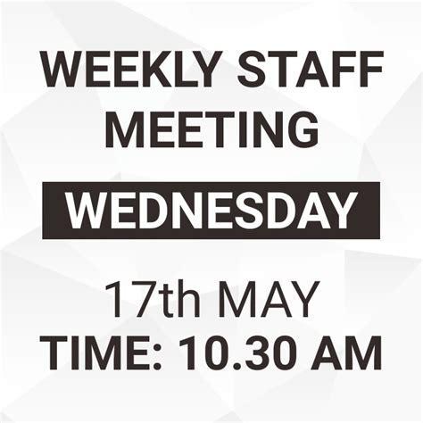 Weekly Staff Meeting Flyer Template Postermywall