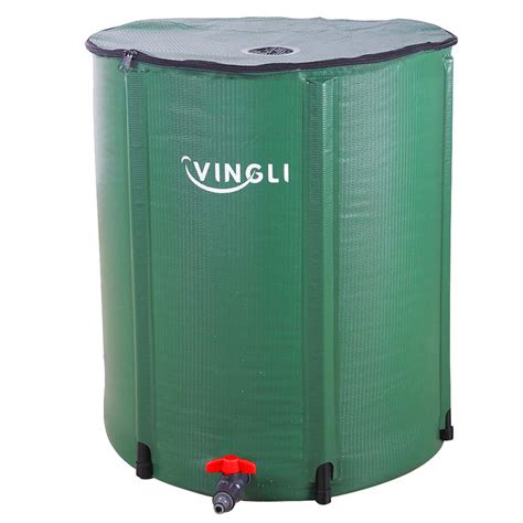 Vingli 50 Gallon Collapsible Rain Barrel Portable Water Storage Tank