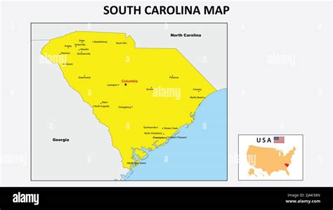 Karte Von South Carolina Staat Und Distriktkarte Von South Carolina