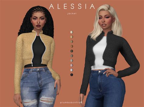 The Sims Resource Alessia Jacket By Plumbobs N Fries • Sims 4 Downloads