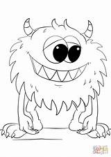 Monster Cartoon Drawing Coloring Printable Cute Getdrawings sketch template