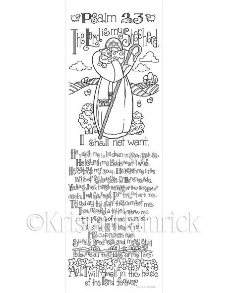 Psalm 23 Bookmarks 4 Per Page Etsy