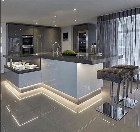 Modern galley kitchen design ideas. Create The Mood With LED Strip Lights | Interior design ...