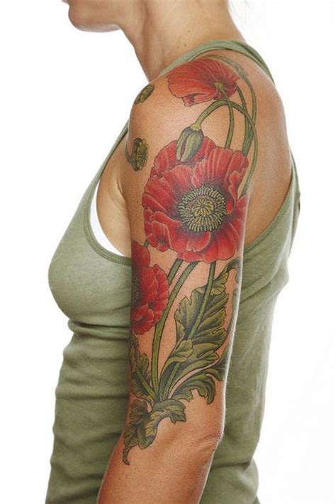 Art Nouveau Poppies Tattoo Flawssy