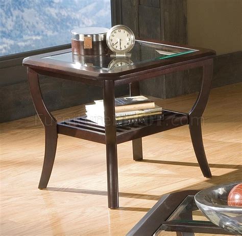 For a contemporary living area choose a glass, wood or stone occasional table to complete the sitting area. Set of 3 Dark Cherry Modern Coffee & End Tables W/Glass Tops