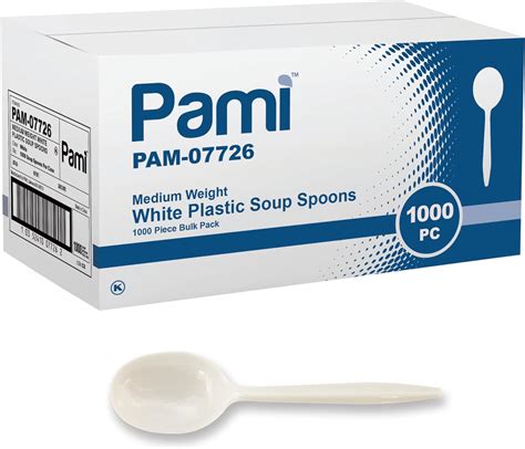 Pami Medium Weight Disposable Plastic Soup Spoons 1000