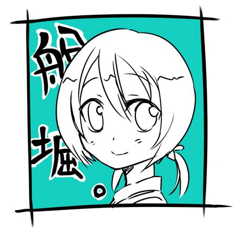 Funabori D Frag Lowres Girl Female Focus Monochrome Smile Solo Twintails Image View