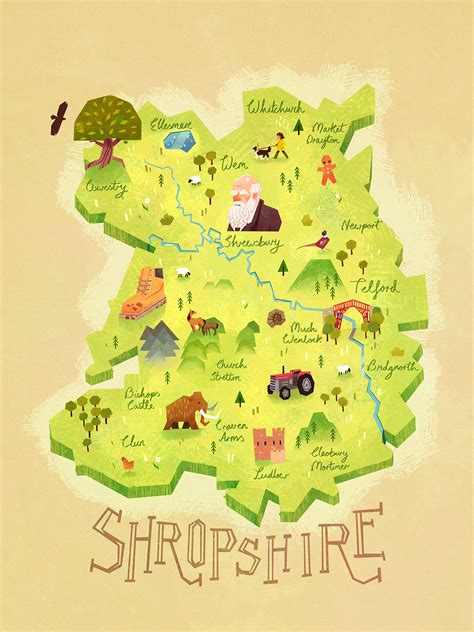 Shropshire County Map On Behance
