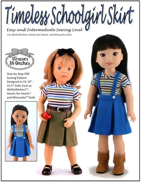 Forever 18 Inches Timeless Schoolgirl Skirt Doll Clothes Pattern For