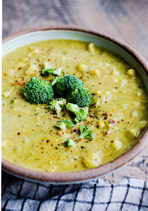 Curried Broccoli Cauliflower Soup With Coconut Milk Salted Plains
