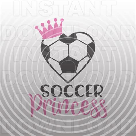 Soccer Princess Svg Filesoccer Ball Heart Svgsoccer Ball Svg Etsy