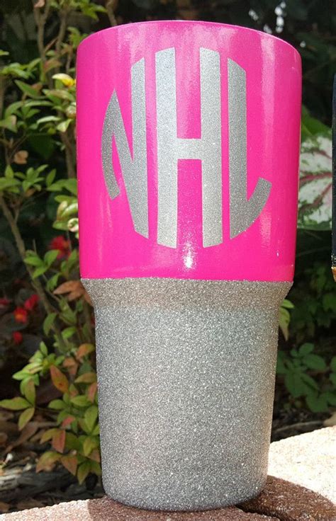 Yeti Rambler Rtic Cup Hot Pink Powder Coatedsparkle Topcoat And