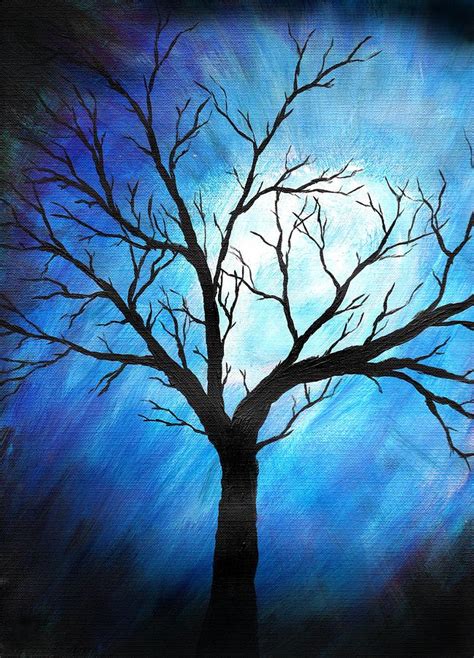 Abstract Tree On Blue Painting By Sabrina Zbasnik Fine Art America