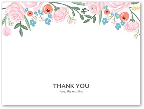 Blooming Floral 4x5 Unique Thank You Cards Tiny Prints