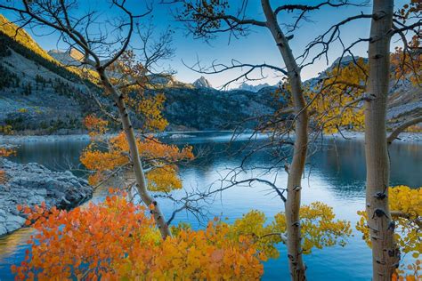 Photography Nature Landscape Lake Mountains Trees Fall Morning