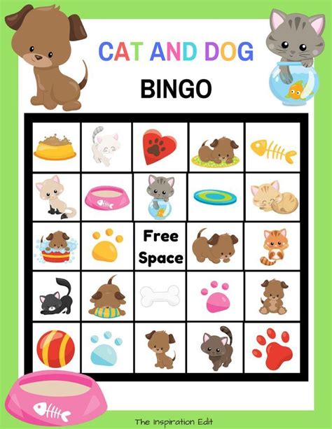 Free Cat And Dog Bingo Kids Game Bingo For Kids Bingo Games For Kids