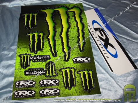 Board Of Stickers Monster Energy Xl 49x33cm On Black Bottom Rrd